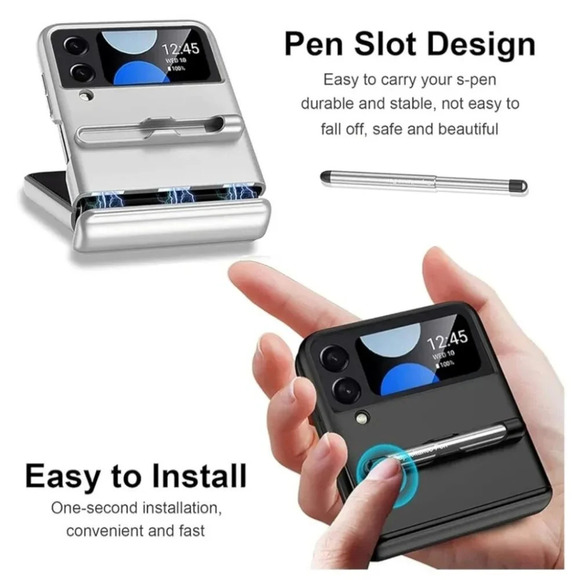 Samsung Galaxy Shockproof Case Z Flip 4 5G with S Pen Hinge Protection - Picture 3 of 7